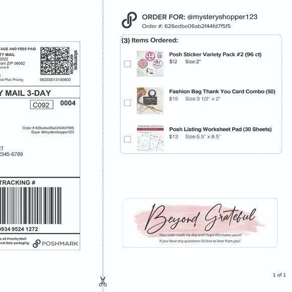 Beyond Grateful Rating Sticker Labels – (48 ct) - Picture 4 of 5